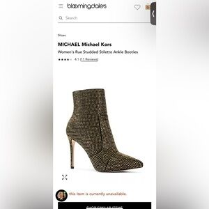 MICHAEL Michael Kors Women's Rue Studded Stiletto Ankle Booties in 7.5 new nobox